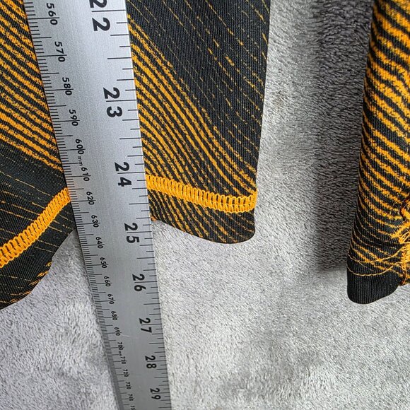 Womens Reebok Black & Orange Striped Performance Shirt 1/4 Zip Long Sleeve M - Picture 8 of 9